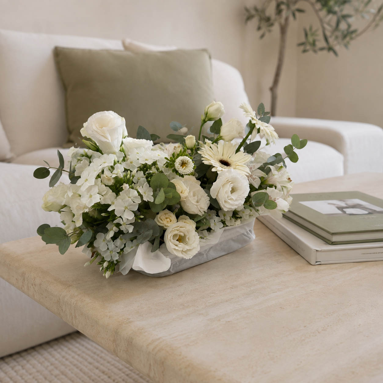 White Table Arrangement