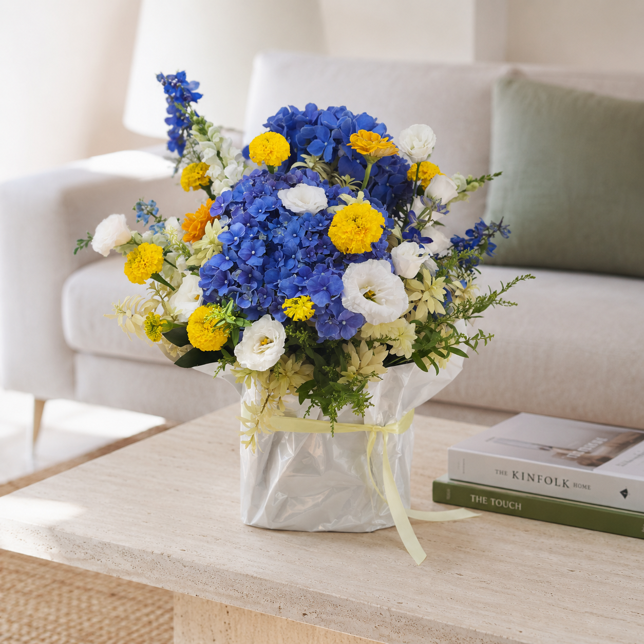 Blue Hydrangea Arrangement
